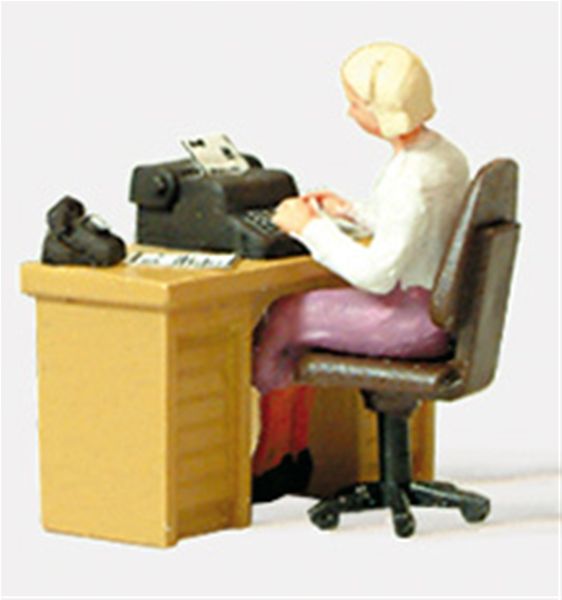Secretaria en el trabajo en el escritorio: Preiser - Versión de producto terminado HO(1:87) 28094