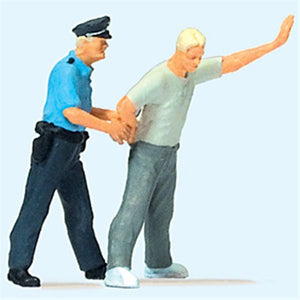 Police Officer and Seized Criminal : Preiser - Painted HO(1:87) 28119