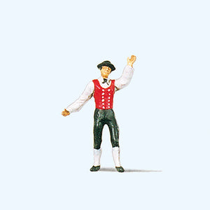 Man in German Traditional Costume (Black Forest) : Preiser Painted Finish HO(1:87) 29022