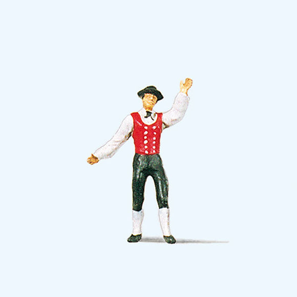 Man in German Traditional Costume (Black Forest) : Preiser Painted Finish HO(1:87) 29022
