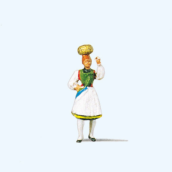 Woman in German traditional costume (Urlach region) : Preiser Painted Finish HO(1:87) 29024