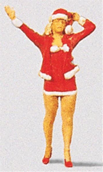 Woman in Father Christmas Costume : Preiser - Painted HO (1:87) 29026
