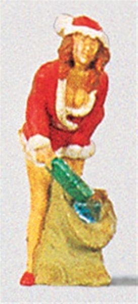 Mujer disfrazada de Papá Noel : Preiser - Painted HO(1:87) 29028