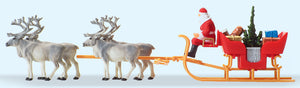 Father Christmas and Reindeer Sledding: Preiser - Painted HO(1:87) 30399
