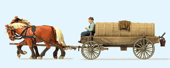 Carriage for liquid manure: Preiser, complete painted HO (1:87) 30414