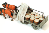 Carro de plataforma con cesta de verduras tirada por un caballo: Preiser, pintado completo HO(1:87) 30449
