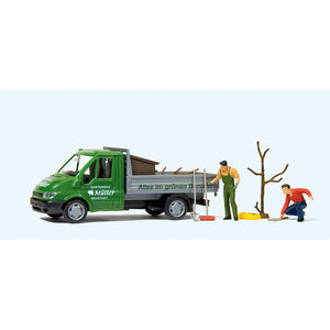 Gardening Worker (Ford Transit Truck) : Preiser - Finished product HO(1:87) 33260