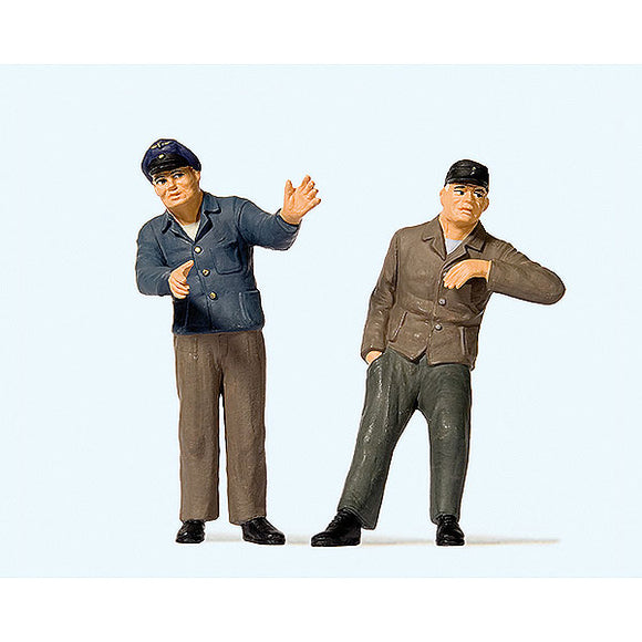 Engineer and his assistant: Preiser, painted, 1:22.5 scale 44917