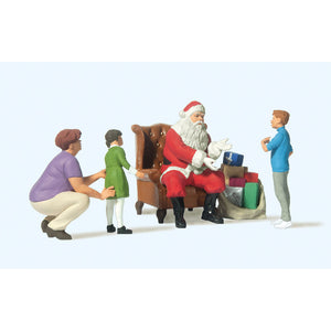 圣诞老人和孩子坐在椅子上：Preiser - Painted 1:22.5 44931