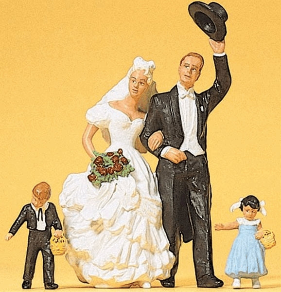 La novia y el novio en la ceremonia de la boda: Preiser - Pintado 1:22,5 45041
