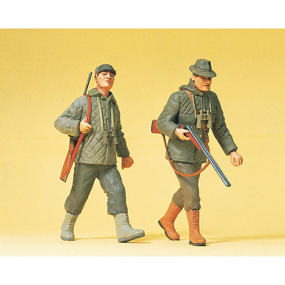 Walking hunter (hunter) 2 figures : Preiser - painted 1:22.5 scale 45136