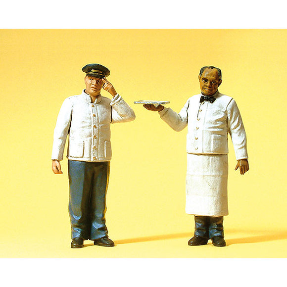 American Sleeping Train Porter and Waiter : Preiser Painted 1:22.5 Scale 45144