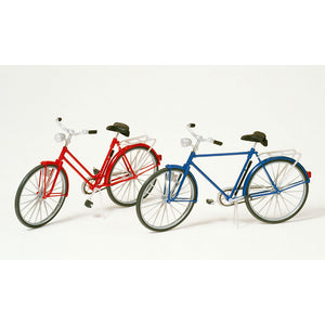 Bicycle (red, blue) : Preiser unpainted kit 1:22.5 scale 45213