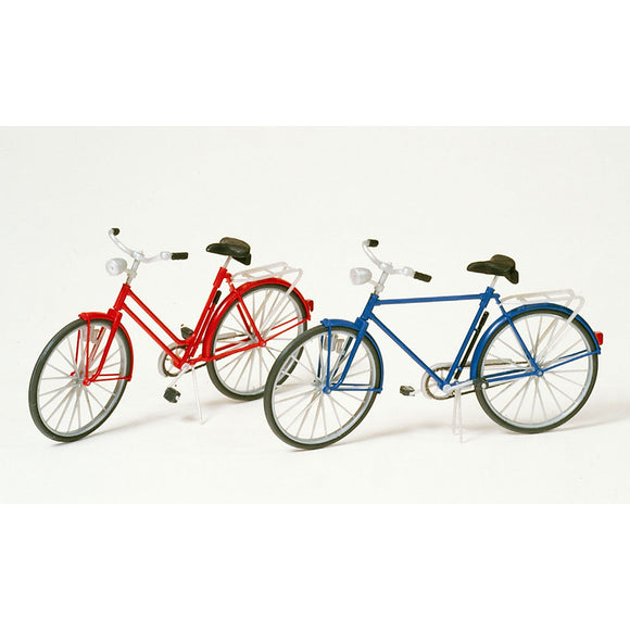 自行车（红色、蓝色）：Preiser 未上漆套件 1:22.5 比例 45213