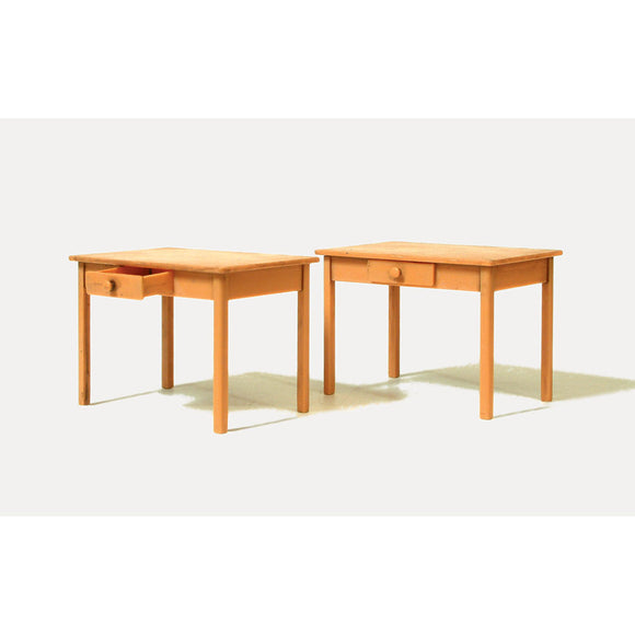 桌子（桌子），2 件套：Preiser 未上漆套件 1:22.5 45220