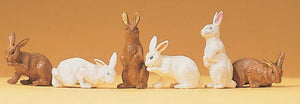 6 rabbits : Preiser - painted 1:25 47052