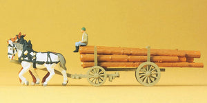 Log wagon: Preiser, complete painted N (1:160) 79477