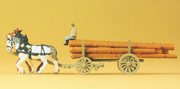 Log wagon: Preiser, complete painted N (1:160) 79477