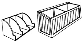 Vitrina de mostrador (1 grande y 1 pequeña): Kit de estructura a escala sin pintar HO (1:87) 5197