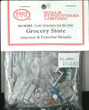 Accesorios para tiendas de comestibles: Kit de estructura a escala sin pintar HO (1:87) 7201