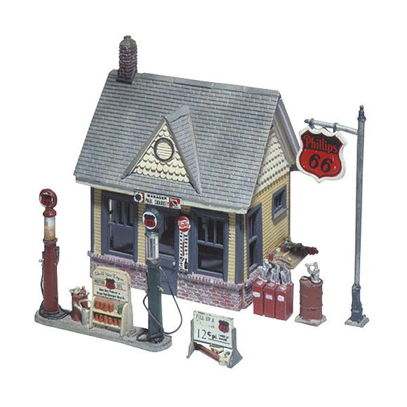 1930s Gas Station: Woodland Unpainted Kit HO (1:87) D223