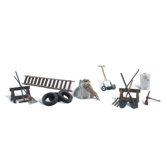 Garage accessories (ladders, shovels, pickaxes, dustbins, etc.) : Woodland Finished product N (1:160) A2212