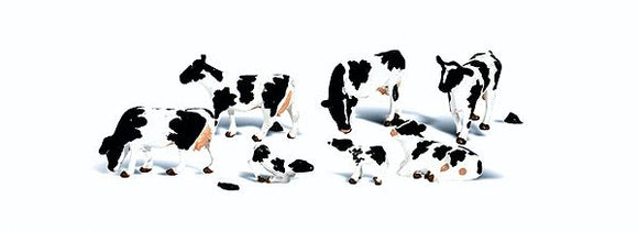 7 Dairy Cows (Holstein) : Woodland, painted, complete O(1:48) 2724