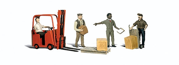 Worker and Forklift : Woodland Painted Complete O(1:48) 2744