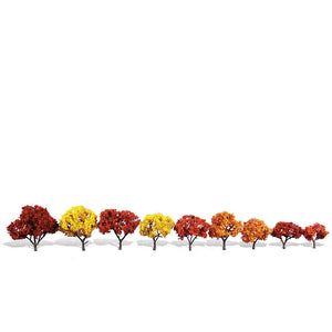 9 red-leaved trees 5-7cm : Woodland, finished, Non-scale 3540