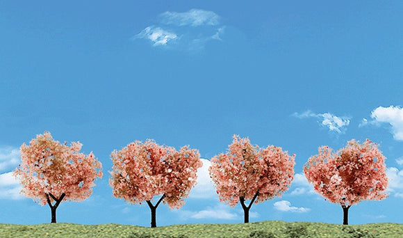 Cherry blossom tree 5-7.6cm (4pcs) : Woodland, painted, complete, non-scale 3593