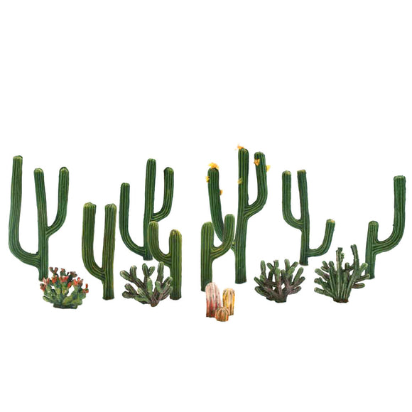 Set of 4 cacti, 1.3 cm - 6.4 cm, 13 cacti : Woodland, painted, non-scale, 3600