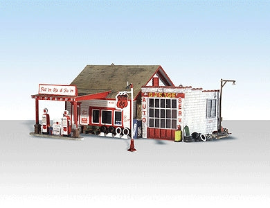 Petrol Station, Repair Station : Woodland - Finished product model N (1:160) 4922