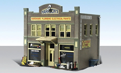 Harrison Hardware Store [w/LED] : Woodland Pre-painted HO (1:87) 5022