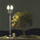 Street Lamp with LED, Iron Pillar Double Lamp, HO Size, Set of 3 JP5632 : Woodland, Pre-painted, Complete HO(1:87) Just Plug compatible