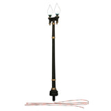 Farola con LED, lámpara doble de poste de hierro, tamaño N, juego de 3, JP5640: Woodland, pintada y lista para usar, N (1:160), compatible con Just Plug