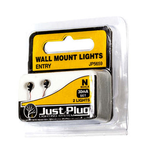 Farola con LED, aplique para exterior, tipo rectangular clásico, tamaño N, juego de 2, JP5659: Woodland, pintado completo, N (1:160), compatible con Just Plug