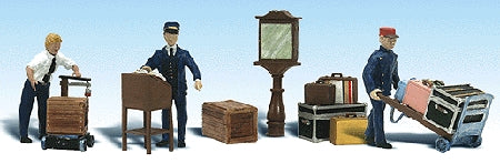 Baggage Handlers and Props : Woodland Pre-Painted HO (1:87) 1909