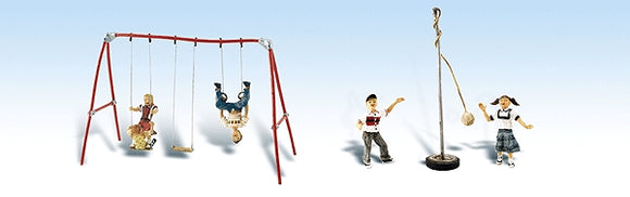 Child Playing on Swing and Playground Equipment : Woodland Finished product HO(1:87) 1943