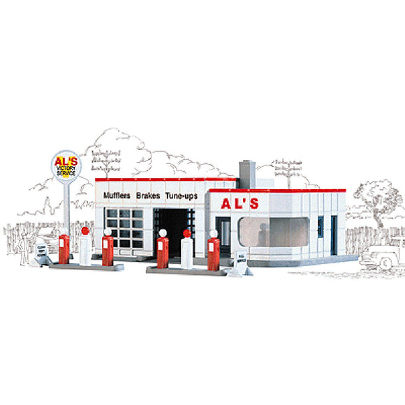 Al's petrol station: Walthers unpainted kit N (1:160) 3243