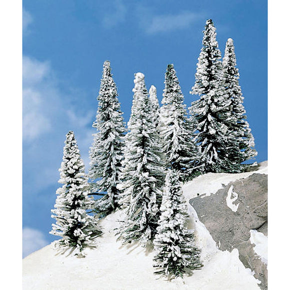 Abetos de coníferas con nieve 5-7 cm 8 árboles: Heki terminado, sin escala 2160