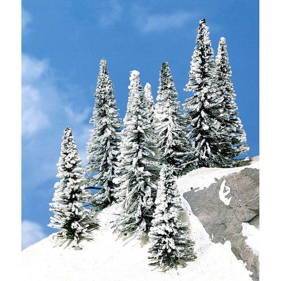 Snow-covered conifers 7-12cm, pack of 8 : Heki, finished, non-scale 2161