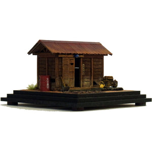 Storage shed beside the railway line: Toshio Ito, painted 1:87