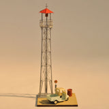 Torre de vigilancia contra incendios de tres patas, techo rojo: Toshio Ito, pintado 1:87