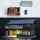 Station Taxi with Taxi : Toshio Itoh Pre-painted HO (1:80)