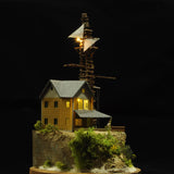 House with Windmill : Lion Model Sho Fujihira - Painted - 1:150 size