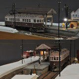 El misterioso tren de la línea Sanzan" (con vagones): obra de diorama de Yoshiaki Nishimura escala 1:80