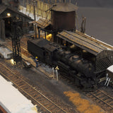 Depósito de locomotoras de la mina de carbón" (con coches): Yoshiaki Nishimura Trabajo de sección de diseño a escala 1:80