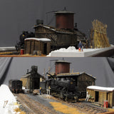 Depósito de locomotoras de la mina de carbón" (con coches): Yoshiaki Nishimura Trabajo de sección de diseño a escala 1:80