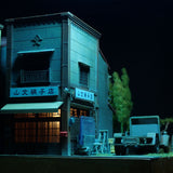 Japanese signboard architecture of three houses in succession : Yoshiaki Nishimura HO module display stand work 1:80scale