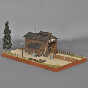 Locomotora de madera de vía única con diorama (trabajador) Especial completada: Yoichi Miyashita prepintada, vía HO de 16,5 mm (1:80)